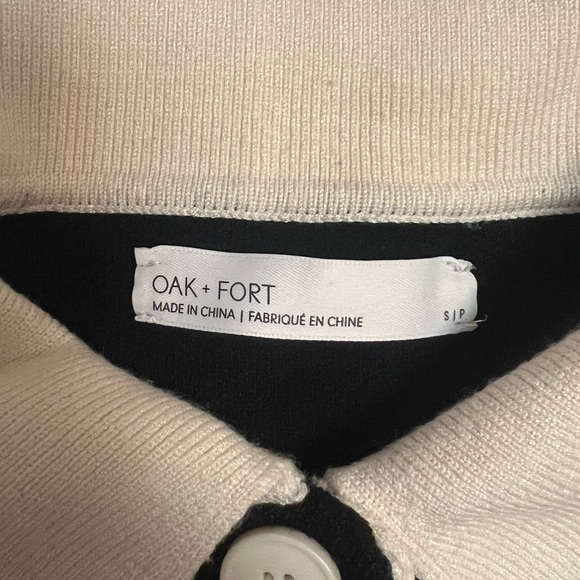 Oak + Fort Cropped Knit Contrast Trim Polo Top - Picture 4 of 6